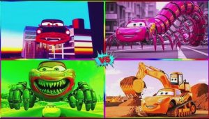 МАШИНКИ ТАЧКИ МОЛНИЯ МАКВИН ГИГАНТСКИЙ ПОЖИРАТЕЛЬ ГЕРОИ МУЛЬТИКОВ 🏎️⚡👹