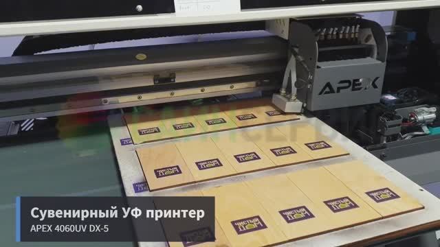 Сувенирный УФ принтер APEX 4060UV DX 5 смотреть онлайн