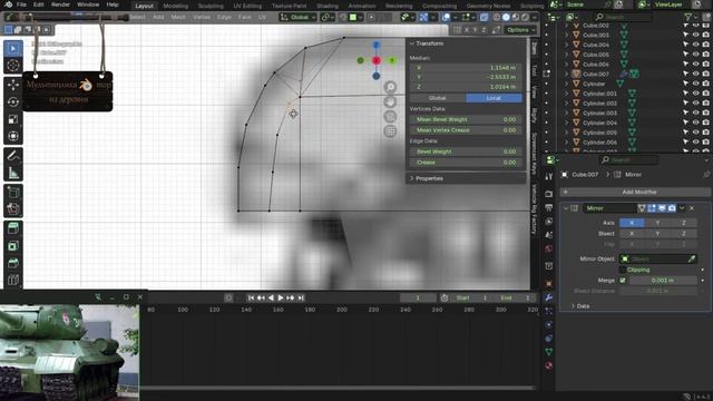 Обновление модели Ис-2 в Blender 4.4.3. Вторая версия
