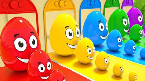 Яйца-сюрпризы - изучение цветов - Пять маленьких утят - Шалтай-Болтай - Детская песенка-стишок