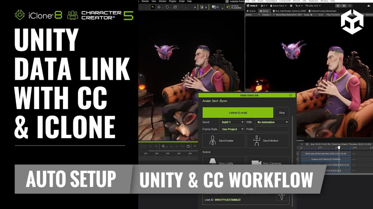 Unity Data Link: мгновенный перенос персонажей, сцен и анимаций из Character Creator 5 и iClone!