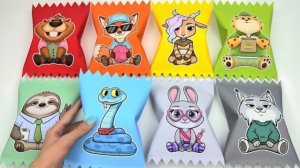 🌈 БУМАЖНЫЙ DIY 🌈 МИЛЫЕ СЮРПРИЗ-ПАКЕТИКИ ЗВЕРОПОЛИС 2 СЛАДОСТИ 🦊🐰 | РАСПАКОВКА ASMR | TOMBI ASMR