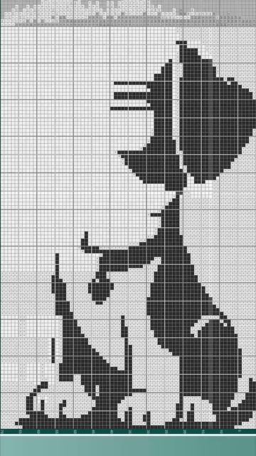 Щенок - (Puppy) [★★★★★] 110х70 чёрно-белый японский кроссворд #pixelart