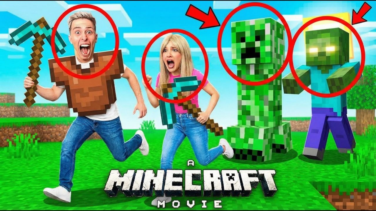 Я снял СТИВА, ЗОМБИ, СКЕЛЕТА, КРИПЕРА ИЗ ФИЛЬМА МАЙНКРАФТ в Реальной Жизни!