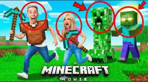 Я снял СТИВА, ЗОМБИ, СКЕЛЕТА, КРИПЕРА ИЗ ФИЛЬМА МАЙНКРАФТ в Реальной Жизни!