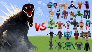 Кровавая Годзилла Против Всех боссов Майнкрафта - Битва мобов Майнкрафт