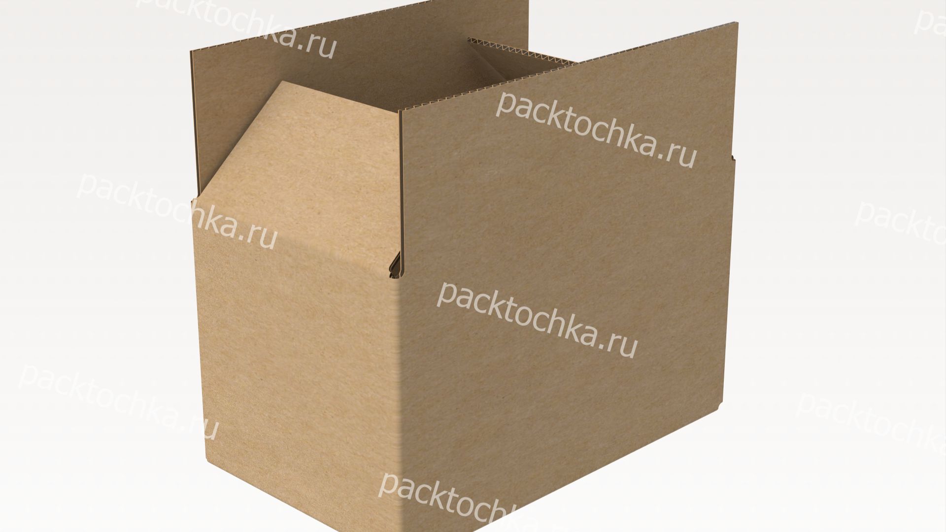 Развертка четырехклапанной картонной коробки 250х150х150 мм (Т22-С) | ПакТочка