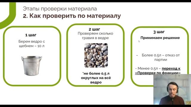 Приемка материала. Щебень