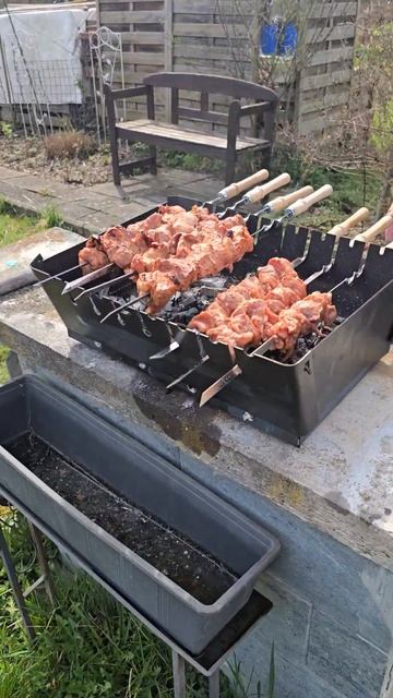 Сочное мясо на шампурах за 15 минут #outdoorcooking #bbq #foodshorts