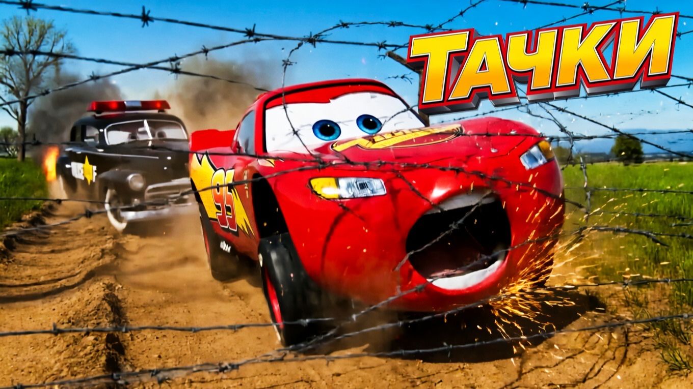 Машинки Тачки в реальном мире: Маквин убегает от Фрэнка и Мисс Крошки - новые мультики про машинки