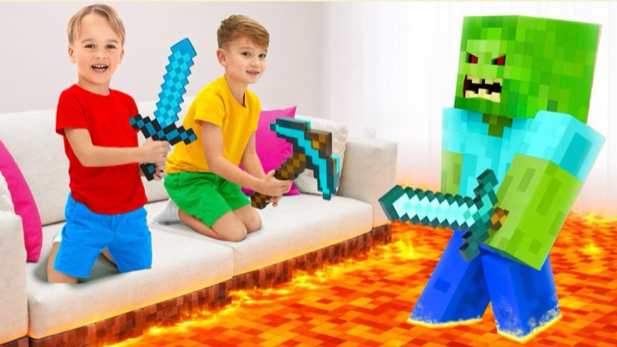 Крис и Майк играют в мамнкрафт в реальной жизни