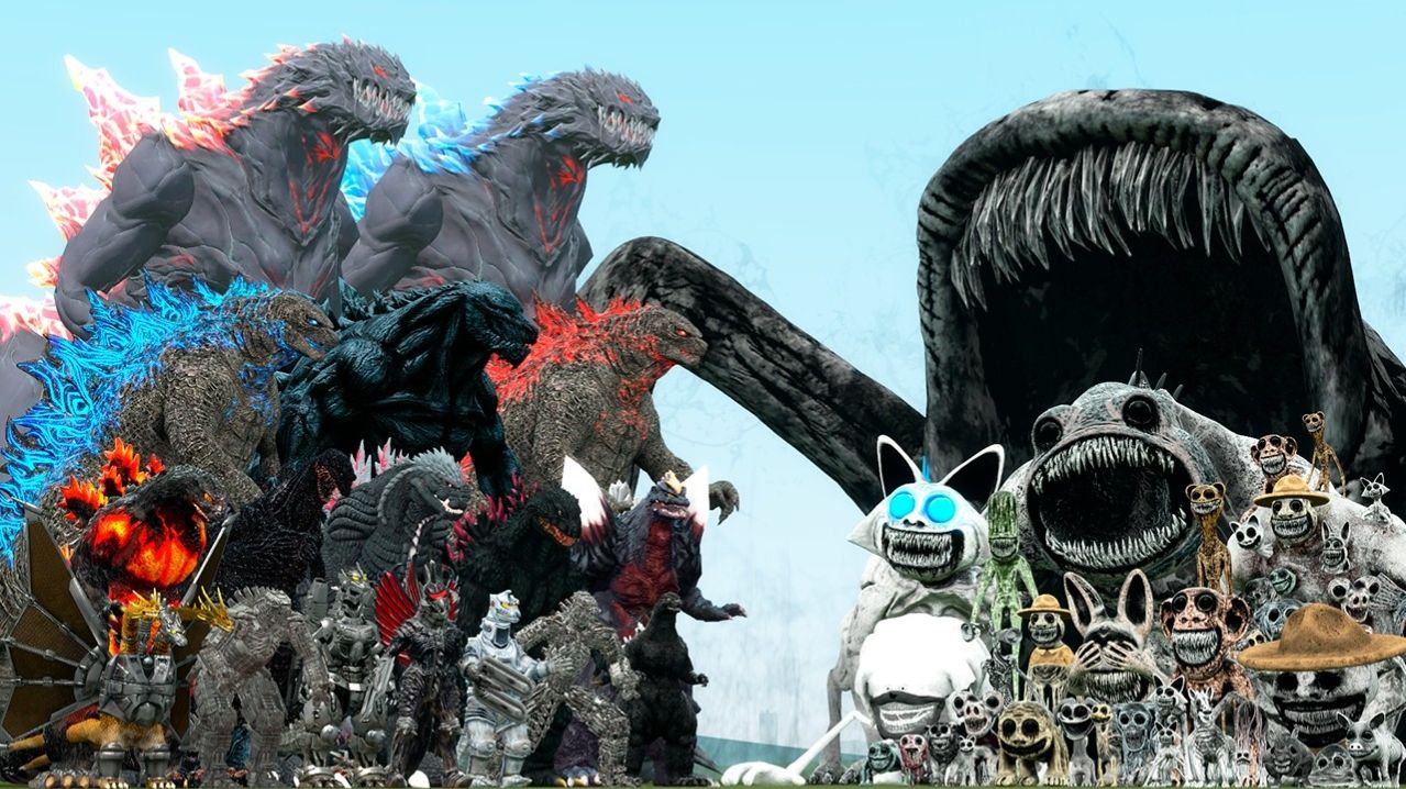 Все кайдзю — враги Годзиллы против морских пожирающих мутантов из Zoo-nomaly