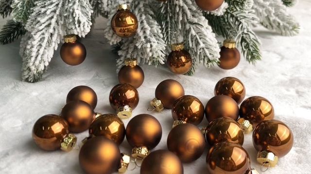 Стеклянные шары ДЕЛЮКС матовые и эмалевые цвет: корица 25 мм упаковка 24 шт. 010618