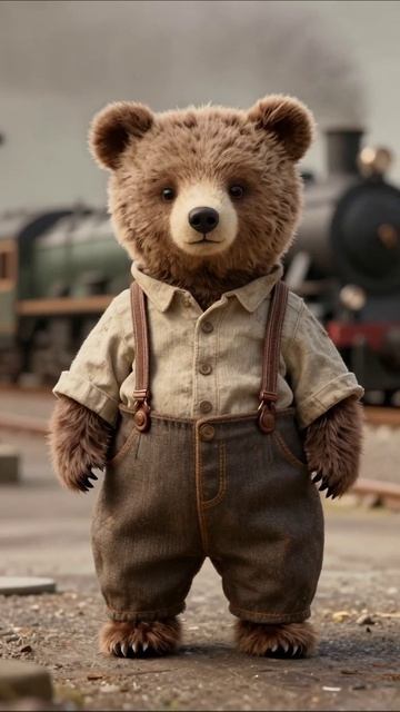 Милый медвежонок в старинной одежде #медведь #анимация #приключения