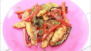 Куриная Грудка с овощами в очень вкусном соусе, всего за 10 минут.