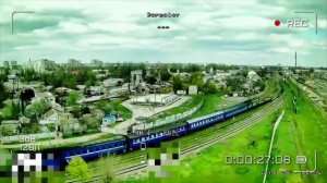 Удар российского FPV по тепловозу в Херсоне.