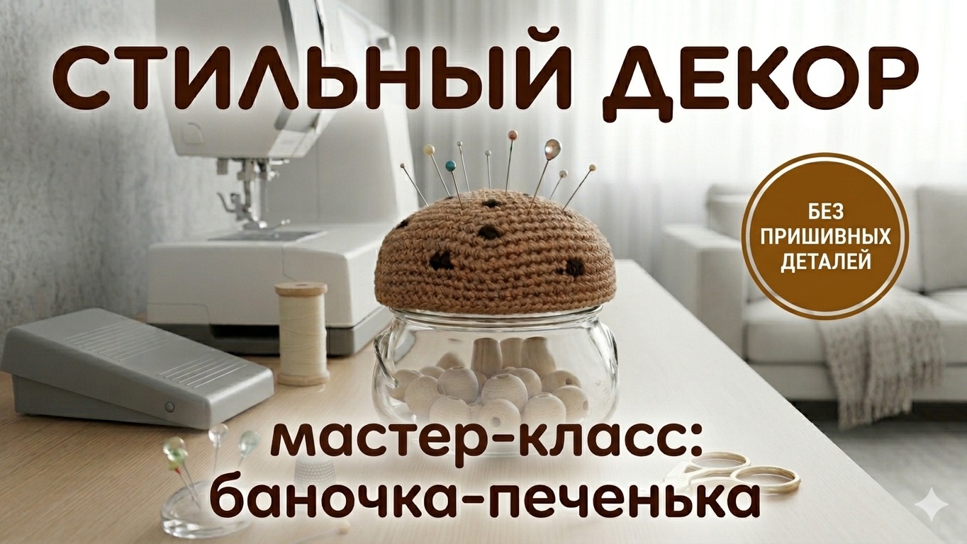 Декор в стиле Pinterest: мастер-класс «Баночка-печенька» крючком