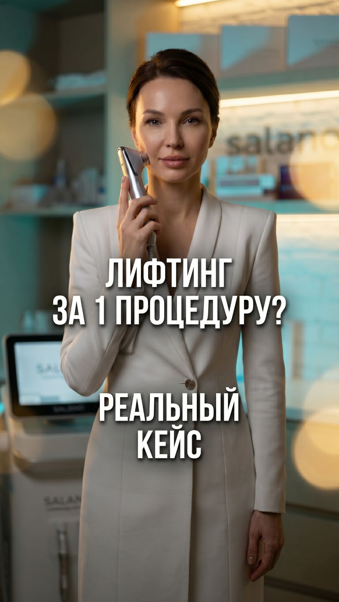 Одна процедура. Полтора месяца. Видимый лифтинг-эффект. Реальный кейс на SALANO Optimus.
