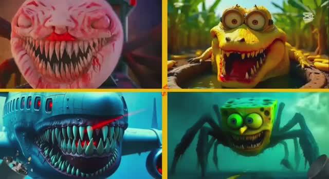 МУЛЬТИКИ ДЛЯ ДЕТЕЙ 🚂 Паровозик Томас Монстр против Спанч Боб и Миньоны