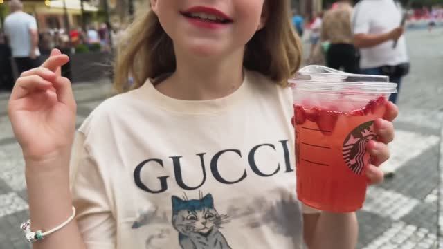 Nastya and her funny Vlog in Prague