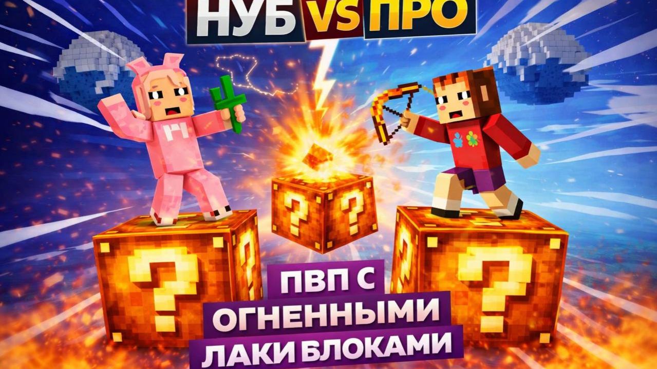 НУБ ПРОТИВ ПРО ИГРОКА! ПВП НА СКАЙБЛОКЕ С ОГНЕННЫМИ ЛАКИ БЛОКАМИ