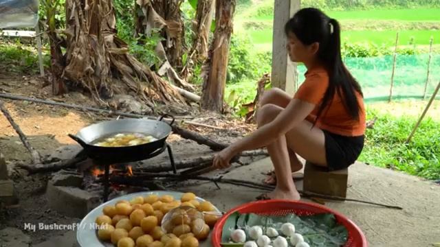 Приготовление 200 невероятно вкусных пончиков и их продажа на деревенском рынке Мой рецепт бушкрафта