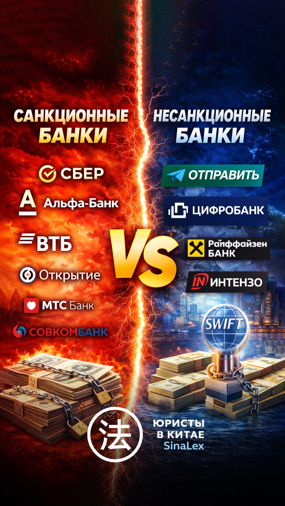 САНКЦИОННЫЕ и НЕСАНКЦИОННЫЕ БАНКИ В РОССИИ для Гонконга!