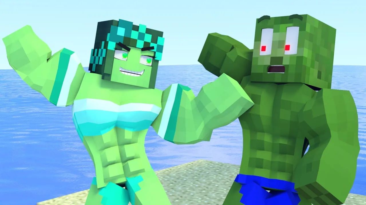 Лучшая история любви в Майнкрафт анимации "Жизнь Зоммы и Зомбо". Майнкрафт Мультик