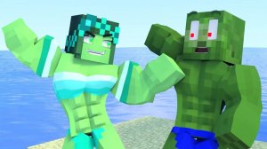 Лучшая история любви в Майнкрафт анимации "Жизнь Зоммы и Зомбо". Майнкрафт Мультик