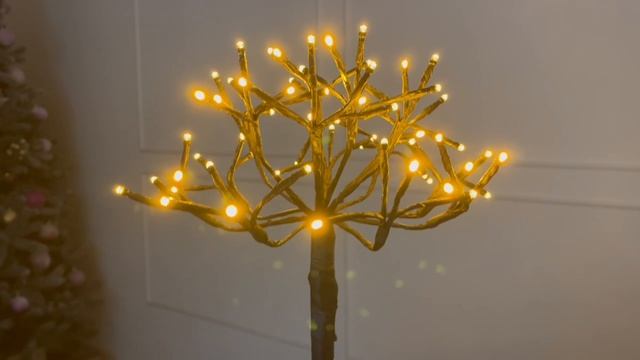 Садовый светильник БЛОУБОЛ 64 тёплых белых LED-огня 54 см таймер 1126477