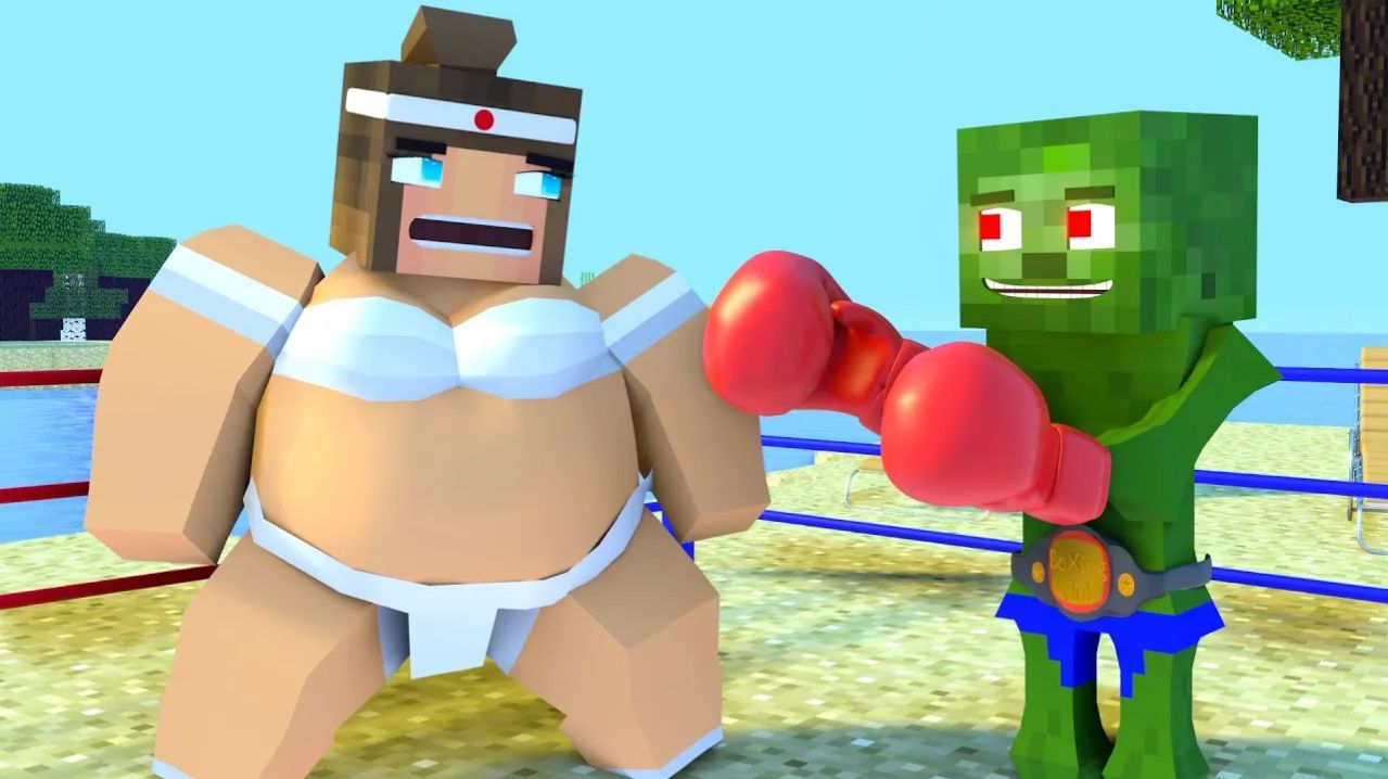 Лучшая история любви в Майнкрафте ｜ Боксер против сумо. Майнкрафт Мультик