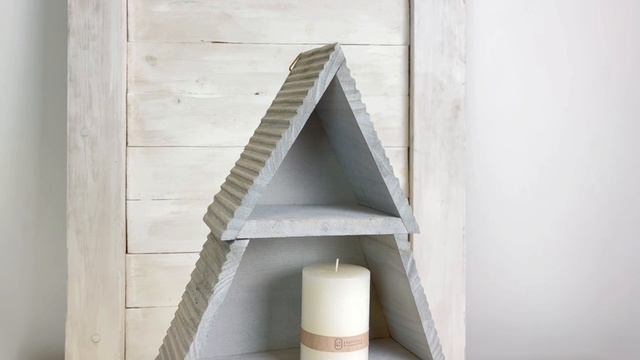 Настенная декоративная полка ЁЛОЧКА-ПАВЛОВНИЯ дерево серая 40х50 см 521494