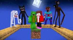 Джей Джей и Майки в одном Блоке с Каждой Толпой Ужасов - Анимация для Майнкрафта