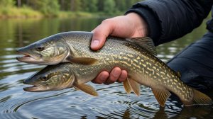 174 Серия Поймал 2 Рыбы Хариус Обманка Оса верхняя Поклевка Удочка Поплавок Тайга Рыбное место Ива Д