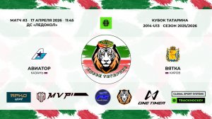КУБОК ТАТАРИНА 17-18 апреля матч 3 «Авиатор» г. Казань - «Вятка» г. Киров