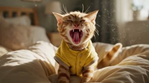 Умный котёнок 😿 провёл продуктивный день, помогая папе 🍙💛