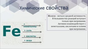 Видеоурок  по химии 9 класс по теме «Железо»