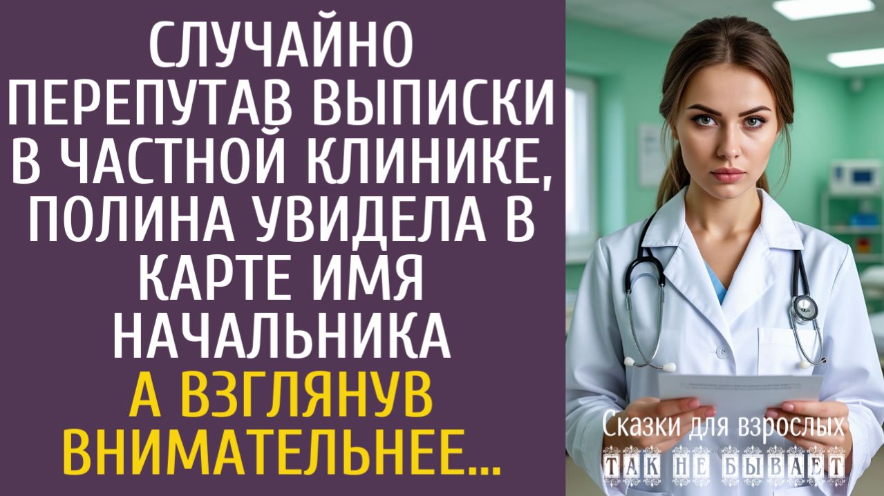 Истории из жизни Случайно перепутав выписки в частной клинике, Полина увидела в карте имя начальника