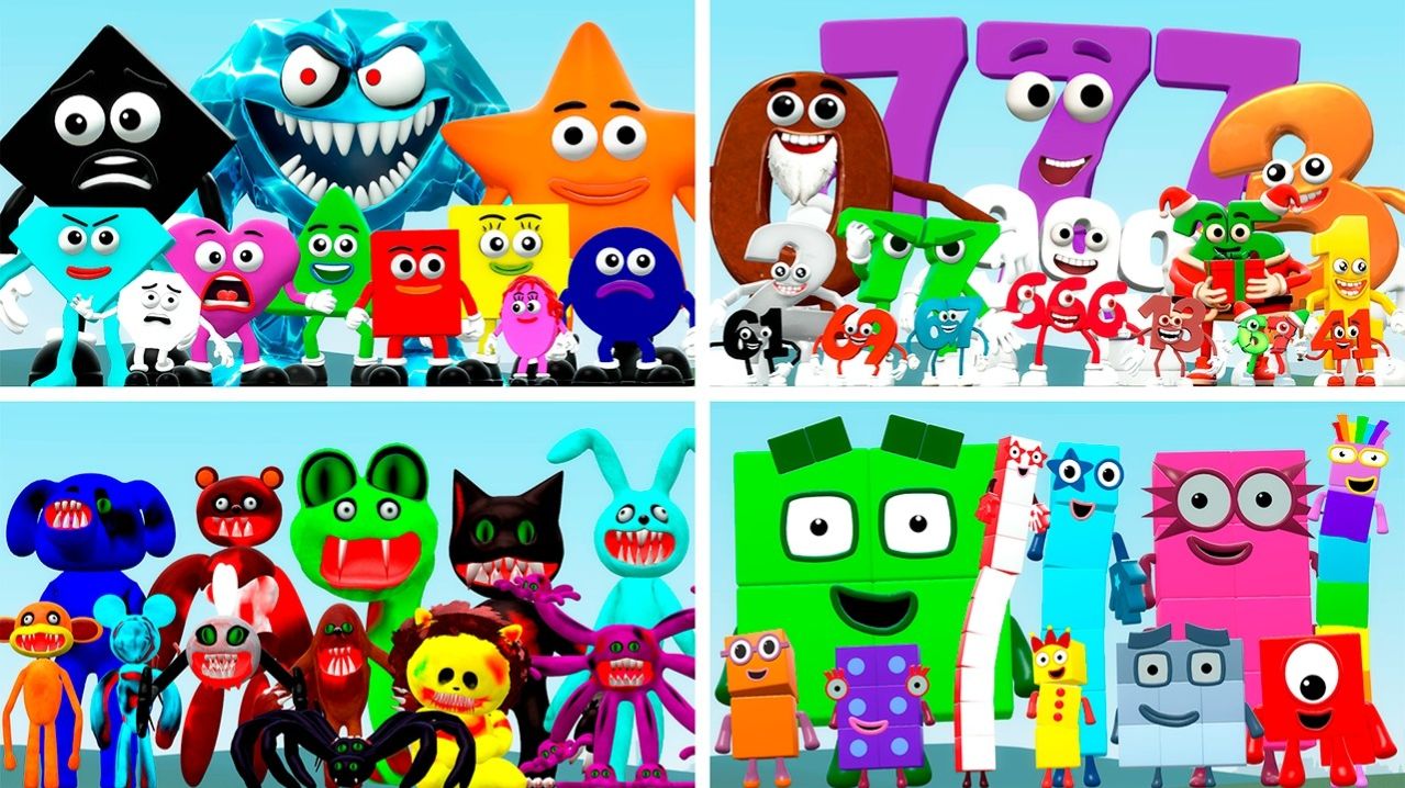 Спасите фигуры против чисел из Roblox против игрушечных зомби против блоков с цифрами