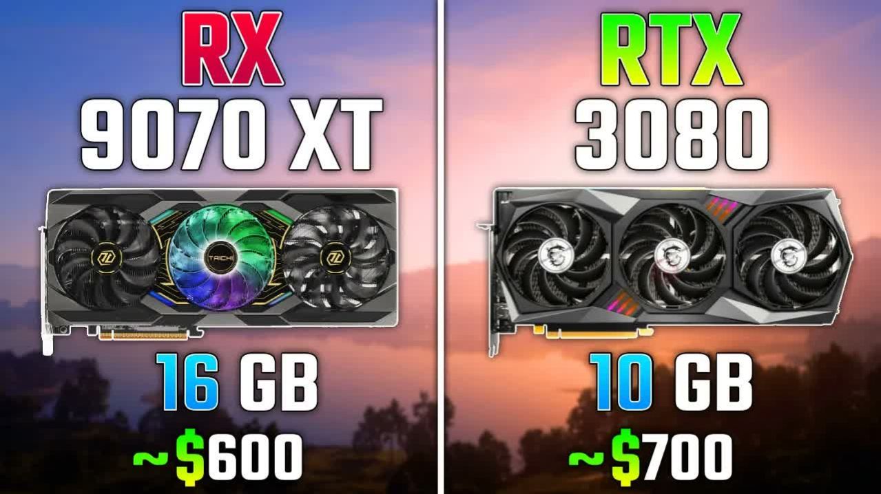 RX 9070 XT vs RTX 3080 | 7 игр | Ryzen 7 7800X3D | 1080p