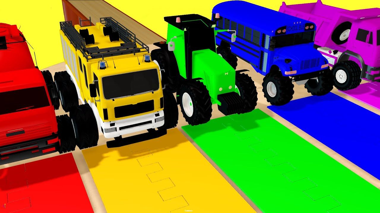 Учим цвета с помощью строительной машины и дорожного транспорта детские песенки