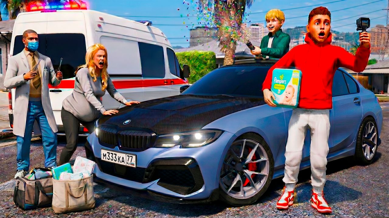 СЕРЕГА СТАЛ ОТЦОМ В 18 ЛЕТ!!! МОНИКА РОДИЛА РЕБЕНКА! РОДЫ В БОЛЬНИЦЕ! СУЕТА! ШКОЛЬНЫЕ БУДНИ ГТА 5