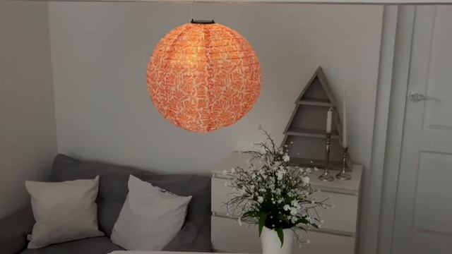 Подвесной светильник на солнечной батарее Solar ТАМВОРТ текстиль 40 см AF5000940-2