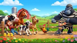 Забавная обезьянка | Отважная Нана спасает детёнышей животных от гигантской гориллы! | Мультфильм