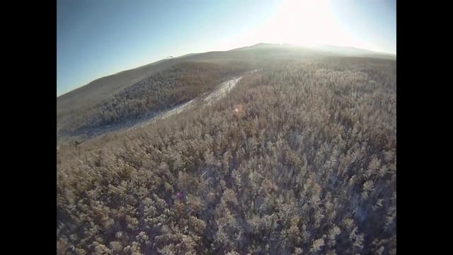 В небе над Сибирской тайгой. Сибирская тайга и парапланы. Иркутск.