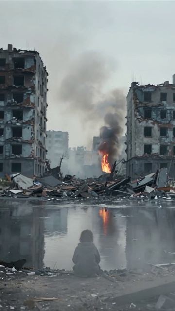 Безнадежность среди руин потеря боль разрушение