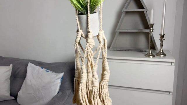 Макраме подвес для кашпо Спаццоле белый 20 см 877000-2