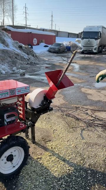 Веткоизмельчитель Агромаш ТПК в работе