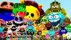 Игрушечные зомби и Улыбающиеся зверушки против Роблокс-смайлика и Спасите фигуры