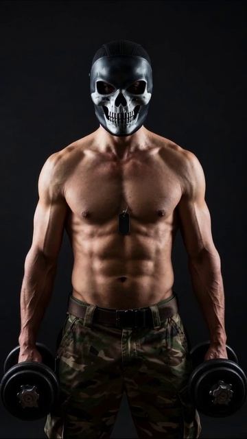Сила и мощь в маске черепа #фитнес #тренировка #мотиватор